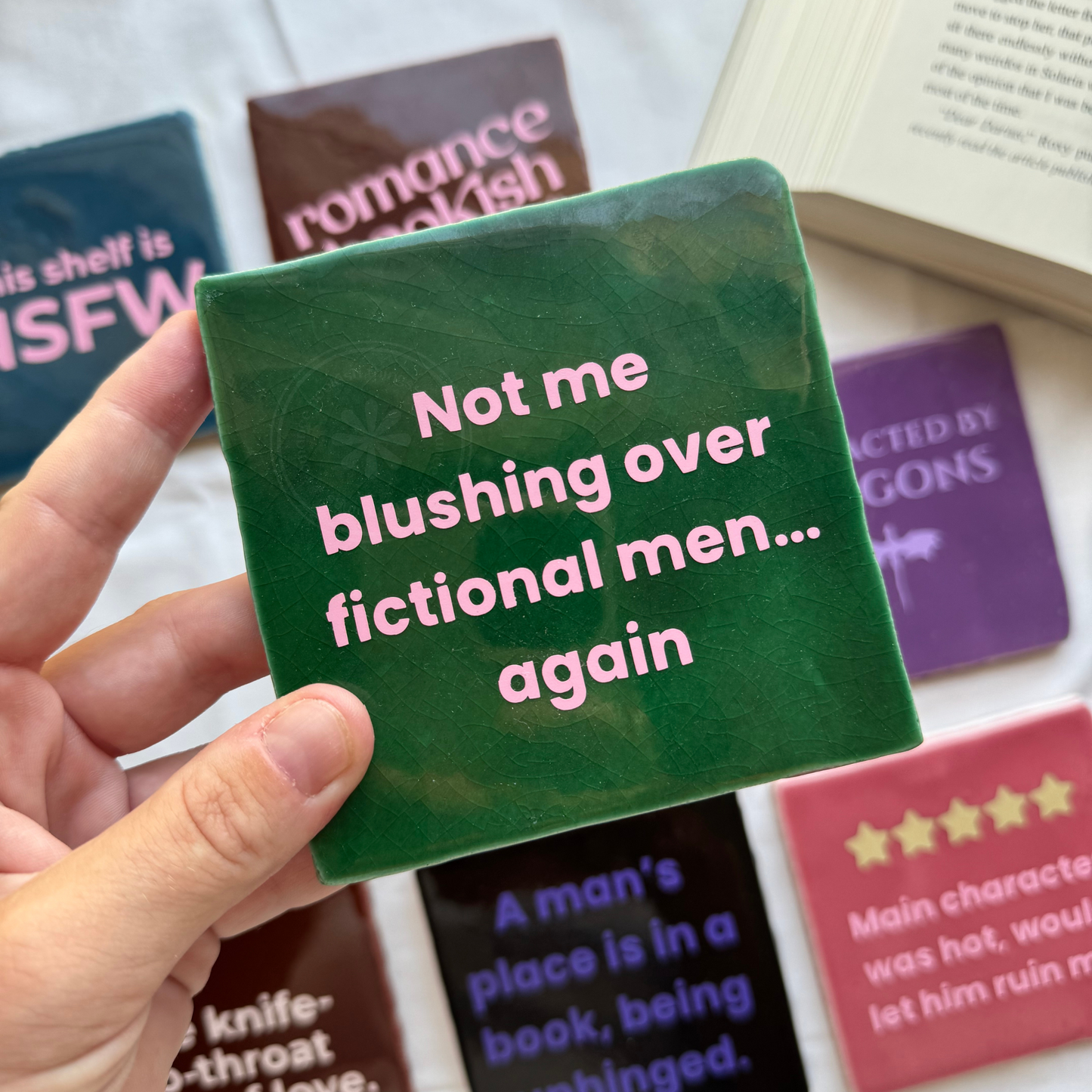 Blushing Over Fictional Men Tile