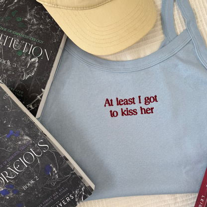 At least I got to kiss her tank top flat lay inspired by Edge of Darkness by Leigh Rivers