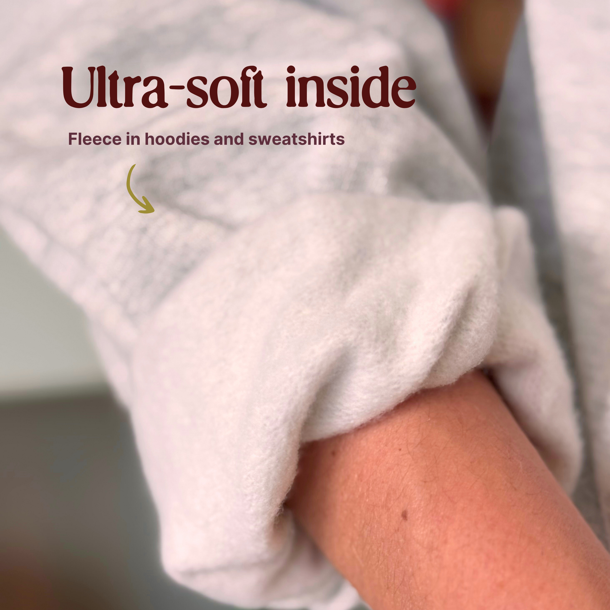 soft fleece inside hoodie and sweatshirt close up material detail