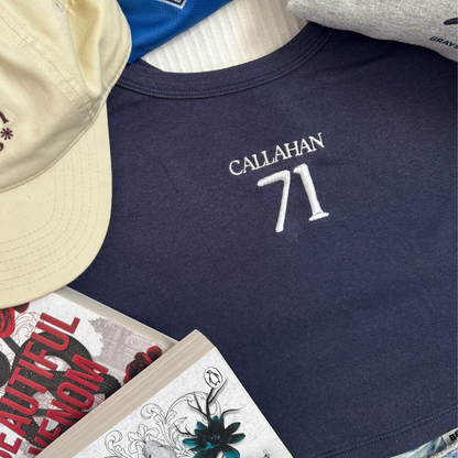Vipers navy  CALLAHAN tank top  flat lay inspired by Sweet Venom Rina Kent