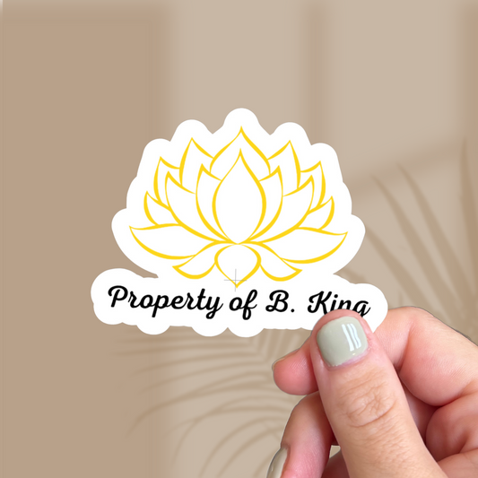Property of B. King - God of Fury Stickers Officially Licensed by Rina Kent Legacy of Gods Merch Romance Bookish Things 