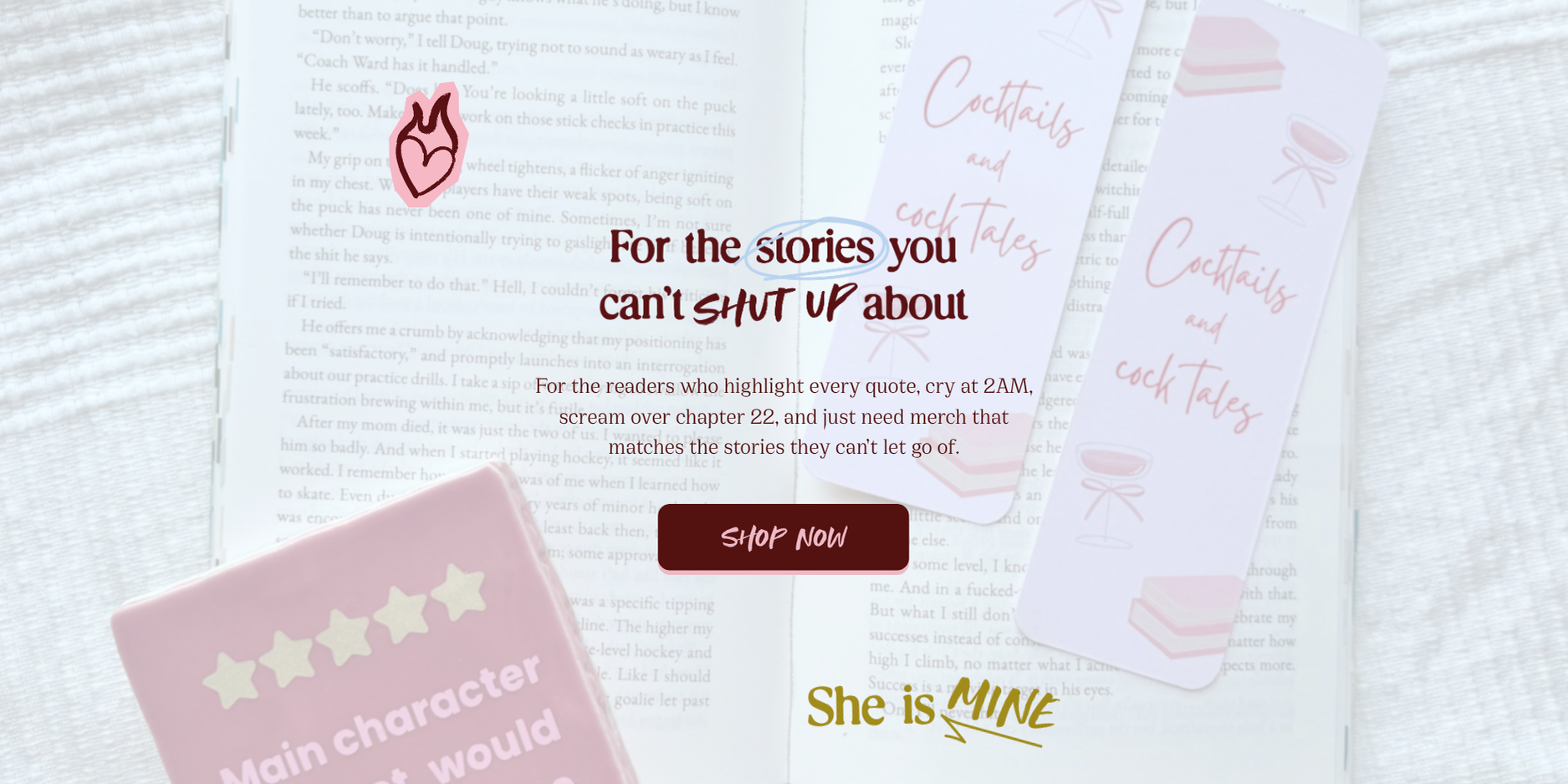 For the stories you can't shut up about. Romance Book Merch EU-based with worldwide shipping. Bookish shop with clothin items, bookmarks, stickers and tiles.
