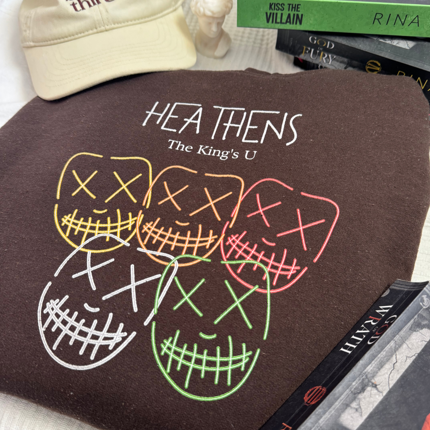 Heathens hoodie flat lay inspired by the Legacy of Gods series by Rina Kent