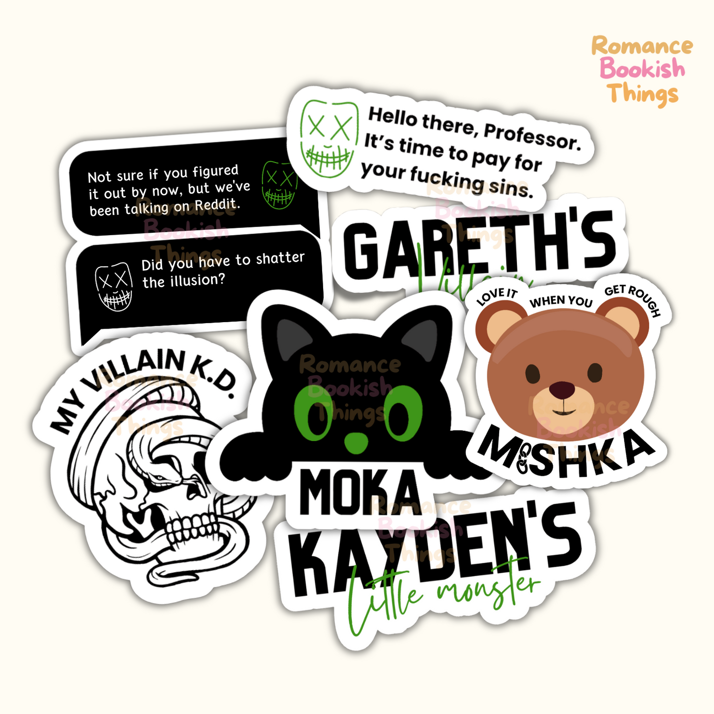 Kiss The Villain Stickers, Licensed Rina Kent Merch, Bookish Kindle Stickers, Spicy Romance Stickers, Dark Romance Gift, Booktok Merch