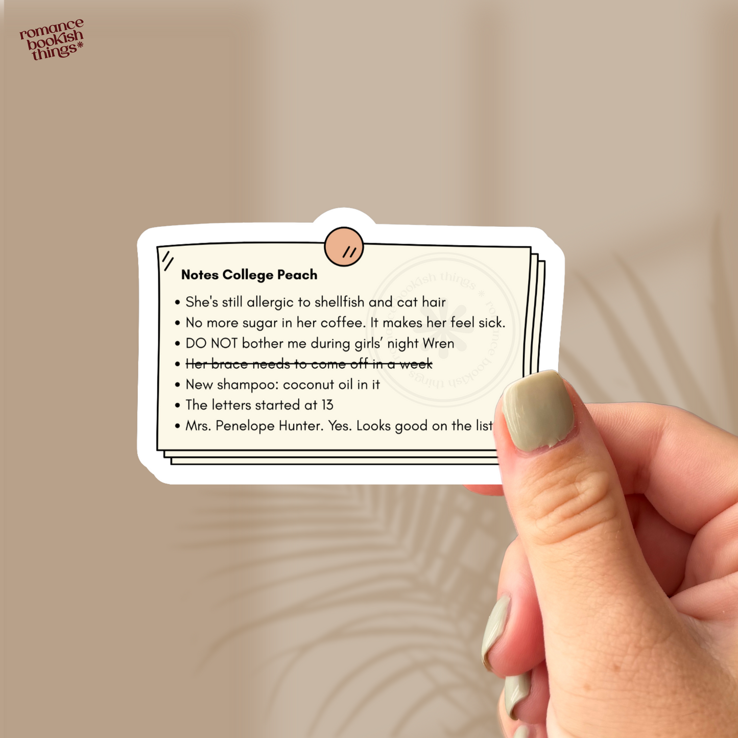 Notes College Peach Sticker