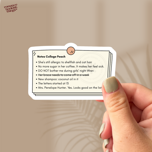 Notes College Peach Sticker