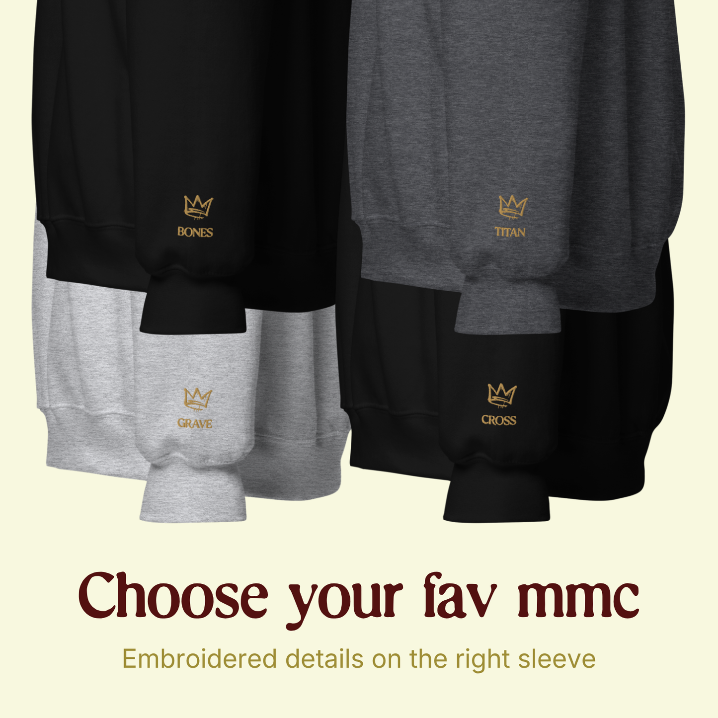 embroidered sleeve detail Dark Kingdom sweatshirt inspired by Shantel Tessier