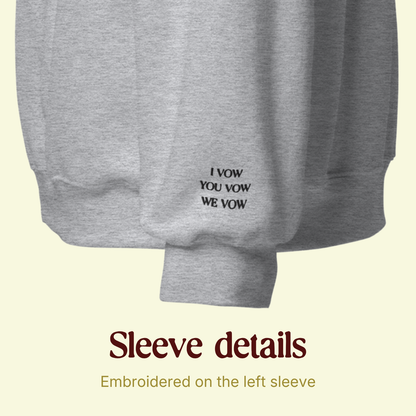 embroidered sleeve detail L.O.R.D.S and Carnage sweatshirt inspired by Shantel Tessier