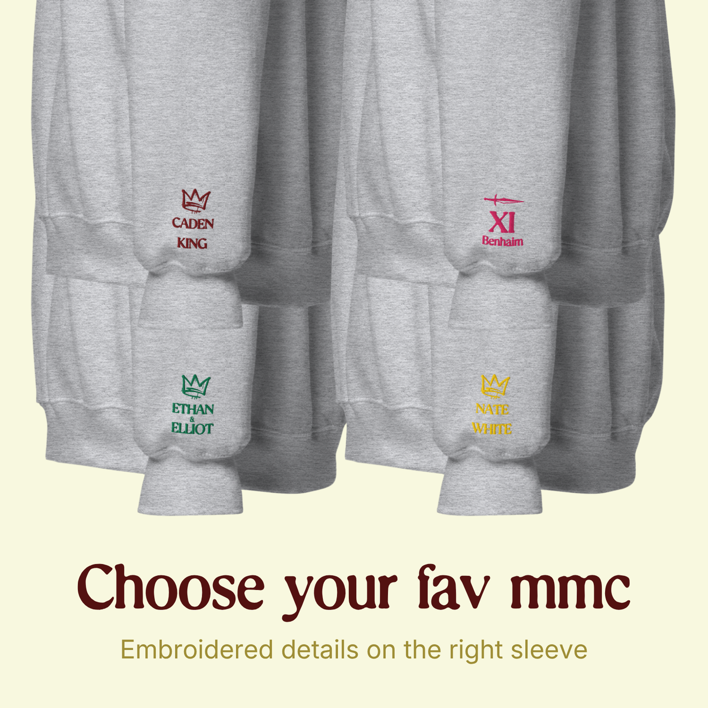 embroidered sleeve detail North Shore sweatshirt inspired by Lola King