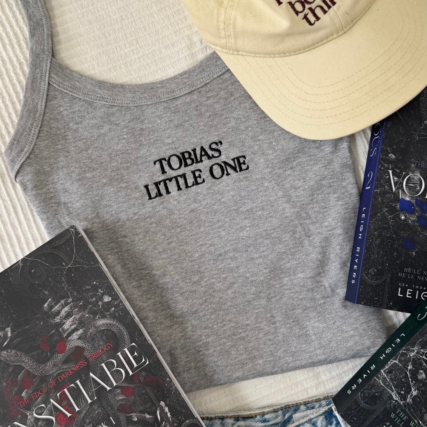 Tobias Mitchell Little One tank top flat lay detail