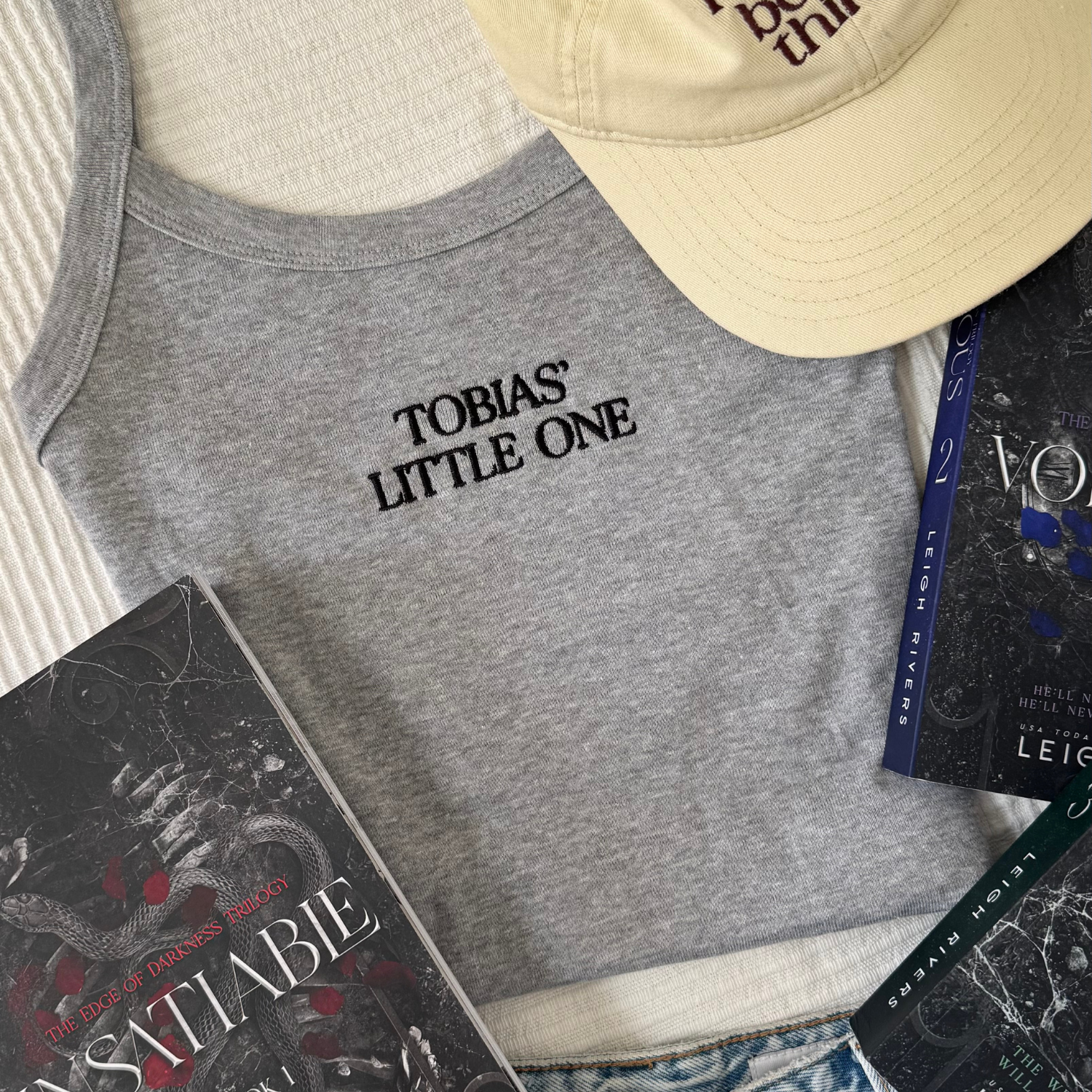 Tobias Mitchell Little One tank top flat lay detail
