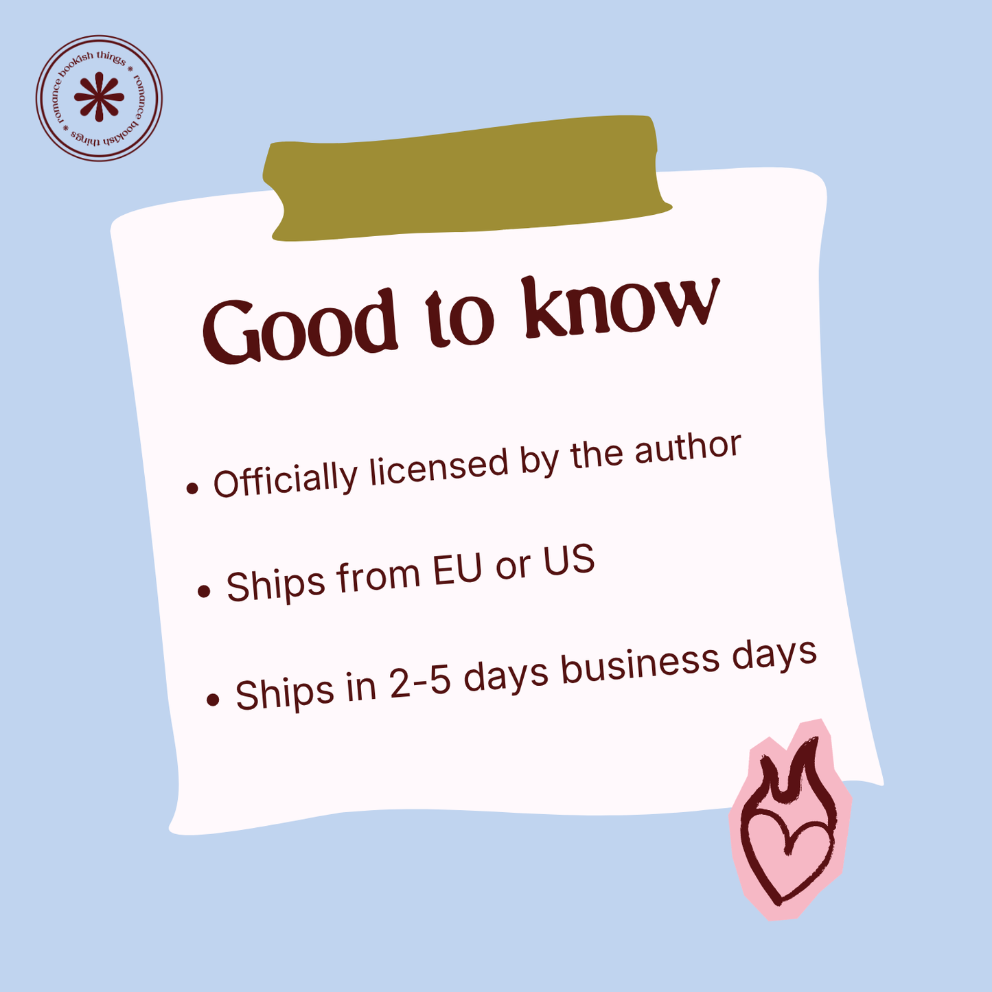 bookish merch shipping and production information Romance Bookish Things