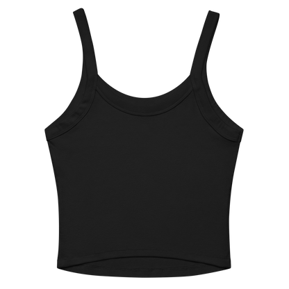 Back view of black NSC Girl tank top with no design, mid-length fit